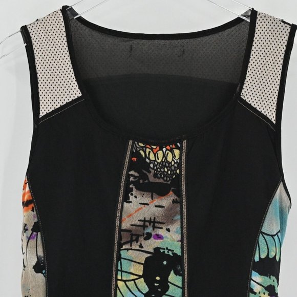 C'FAIT POUR VOUS Womens Sleeveless Tiered Ruffle Hem Multicolor Dress US Size 12 - Picture 2 of 9